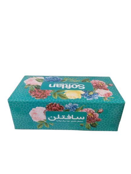 دستمال کاغذی سافتلن 150 برگی | لطافت و جذب عالی برای مصرف روزانه